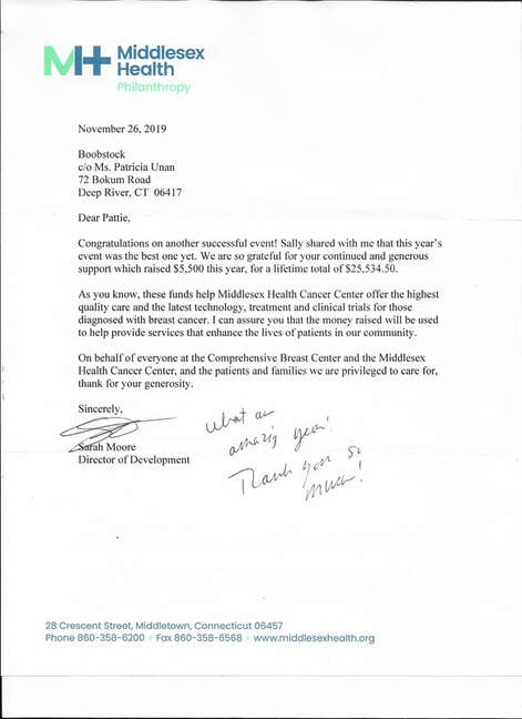 Thank you letter from Middlesex Health — 2019