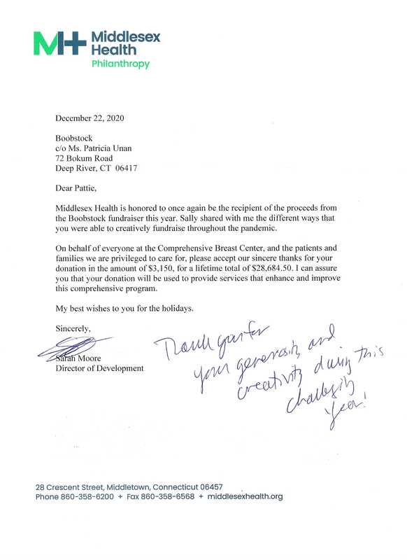 Thank you letter from Middlesex Health — 2020