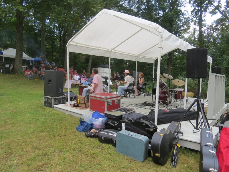 Gathering under the tent at Boobstock 2017